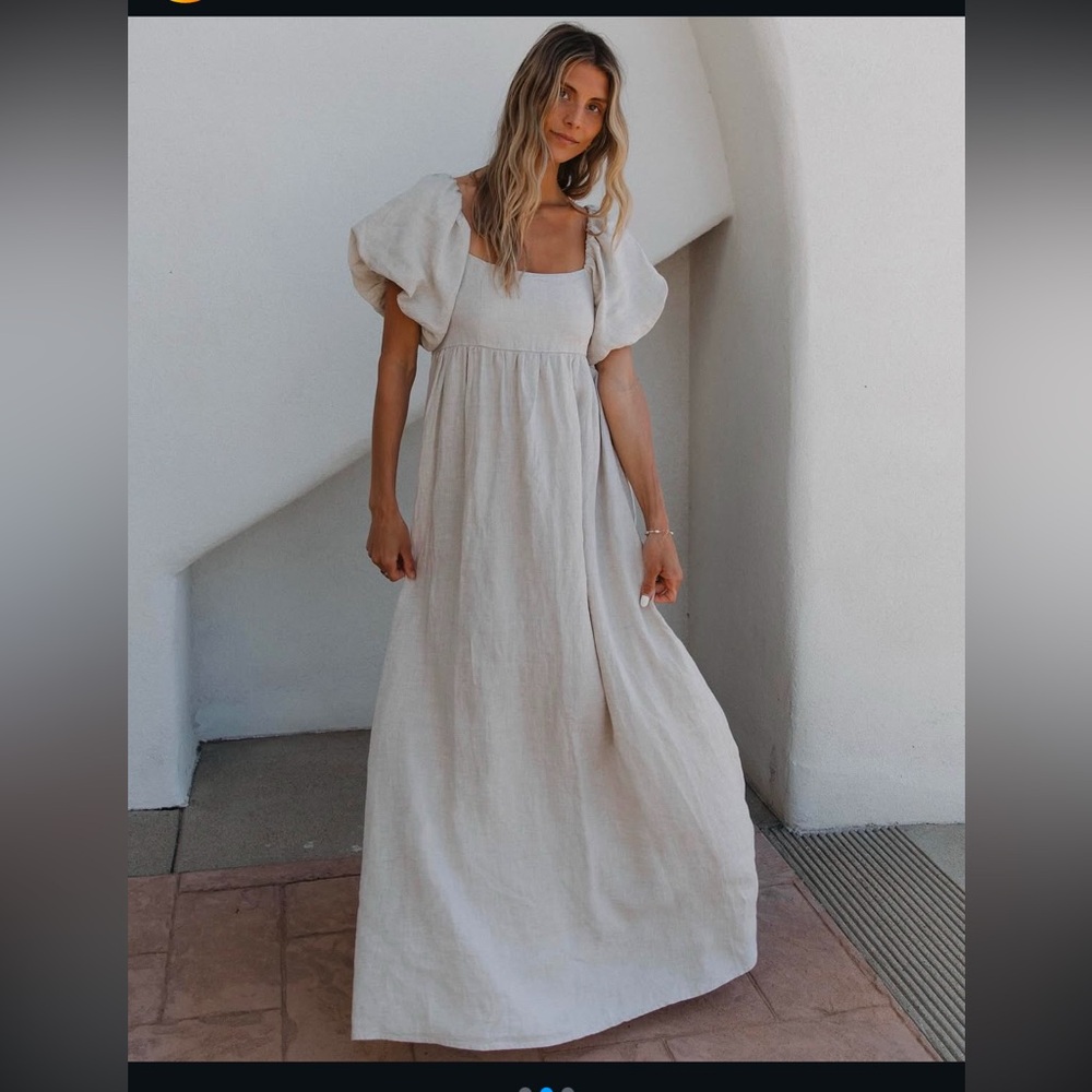 Anthropologie linen maxi dress 100% line brand new with tags - Picture 8 of 12